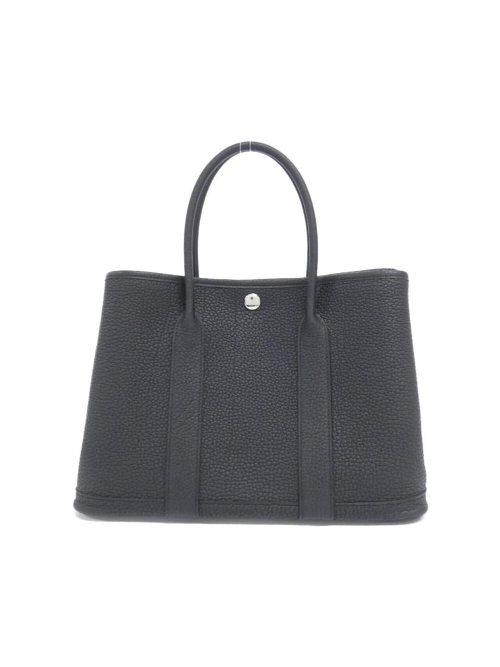 Hermes Garden Party 30 Black Silver Tote Bag